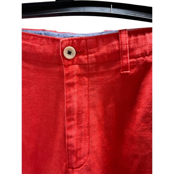 Banana Republic Shorts Men's Size 34 Red 100% Linen - Picture 3 of 6